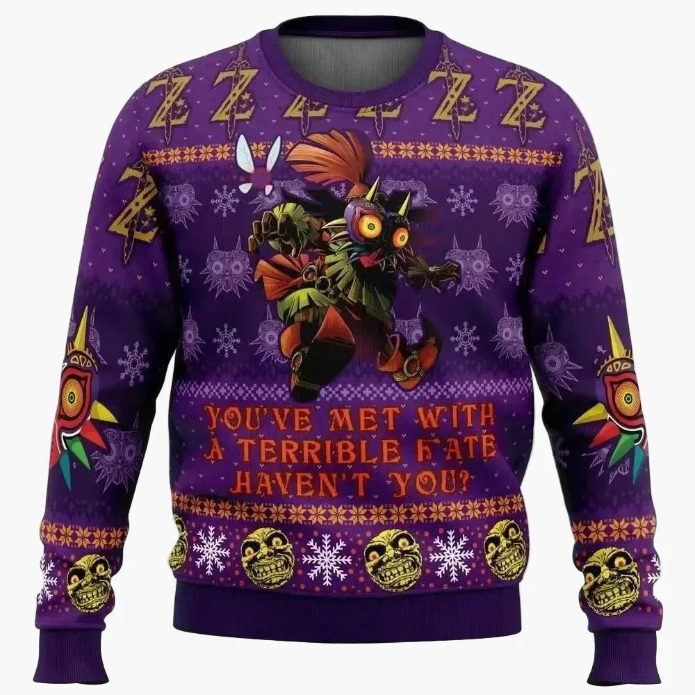 Sweat-shirt homme style geek rétro Majora's Mask Zelda - Pull fantaisie gaming