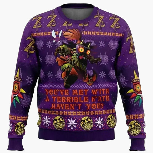 Sweat-shirt homme style geek rétro Majora's Mask Zelda - Pull fantaisie gaming