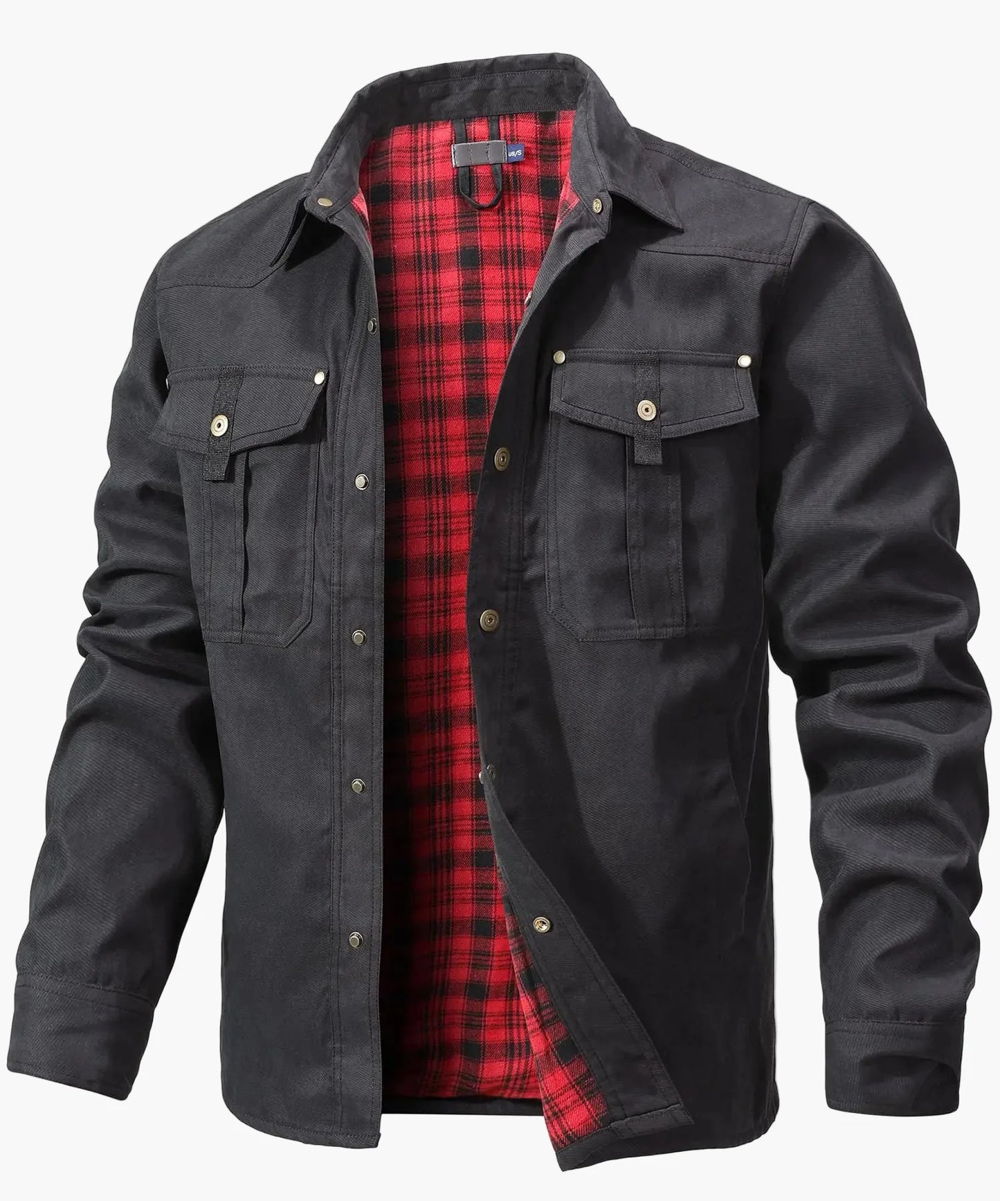 Veste Chemise Homme Style Western Printemps Shacket Décontracté à Boutons Pression pour Extérieur