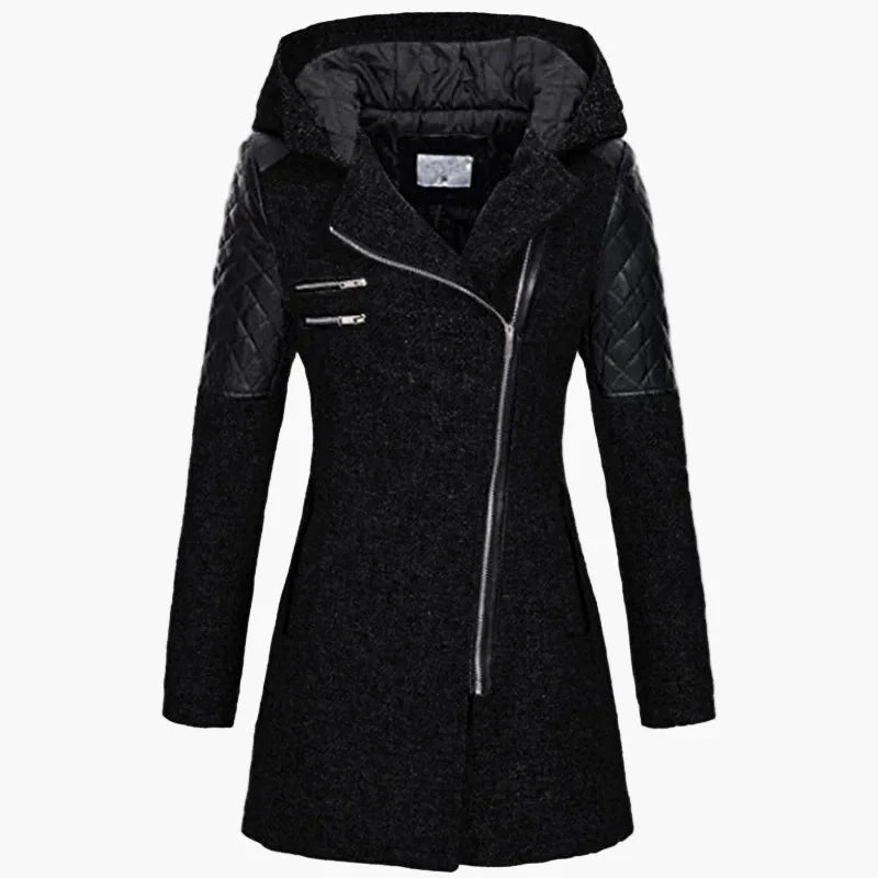 Manteau long femme à capuche style urbain élégant pour hiver et automne
