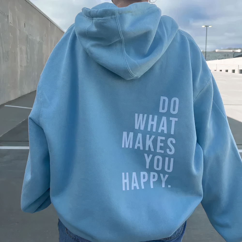 Sweat à capuche texte imprimé femme, style décontracté, idéal pour loisirs ou sorties