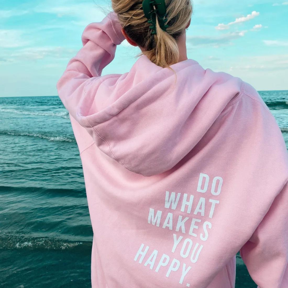 Sweat à capuche texte imprimé femme, style décontracté, idéal pour loisirs ou sorties