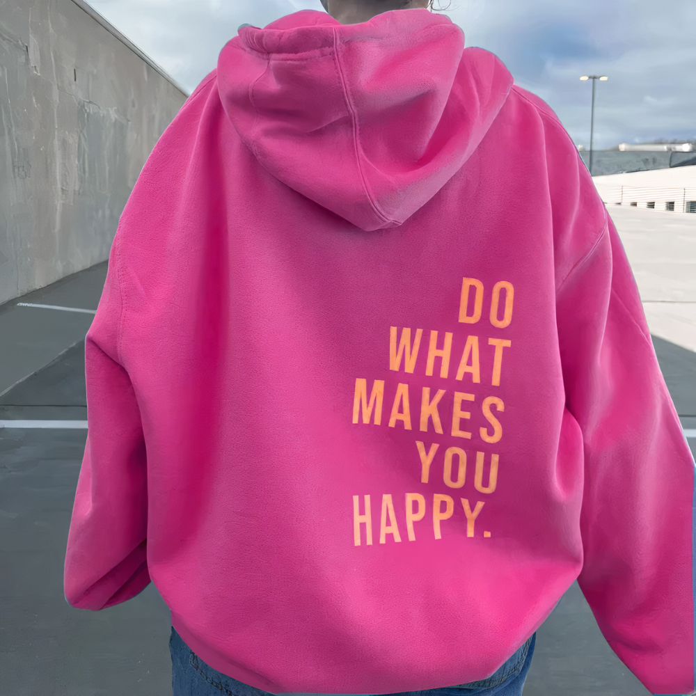 Sweat à capuche texte imprimé femme, style décontracté, idéal pour loisirs ou sorties
