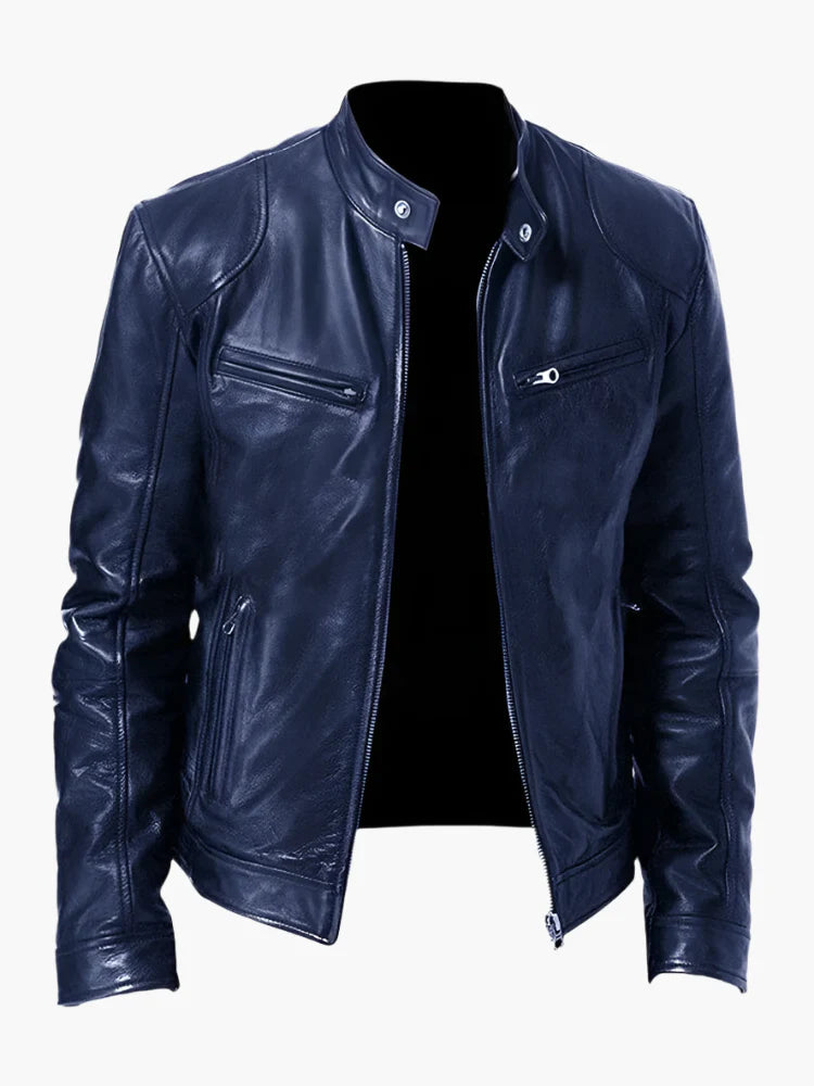 Blouson Homme Style Motard Polyvalent Coupe Classique