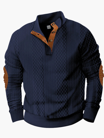 Pull élégant pour homme à col montant style classique – Idéal pour l'automne et l'hiver