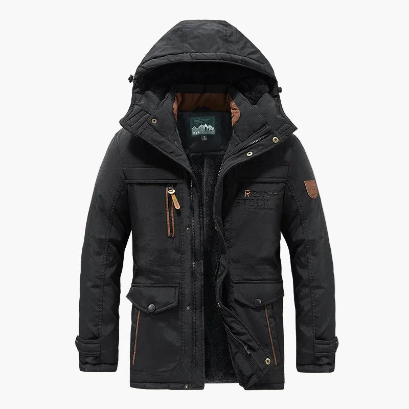 Veste d'hiver pour homme style outdoor imperméable avec capuche – idéale pour randonnée et loisirs