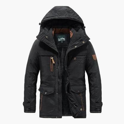 Veste d'hiver pour homme style outdoor imperméable avec capuche – idéale pour randonnée et loisirs
