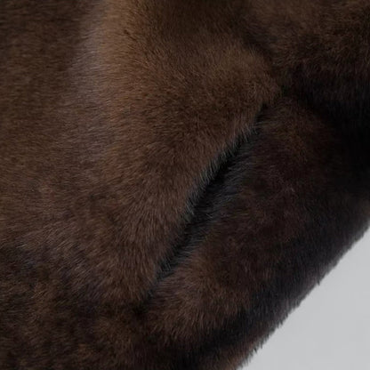 Manteau long trench en fausse fourrure style élégant pour femme – Idéal hiver et occasions spéciales