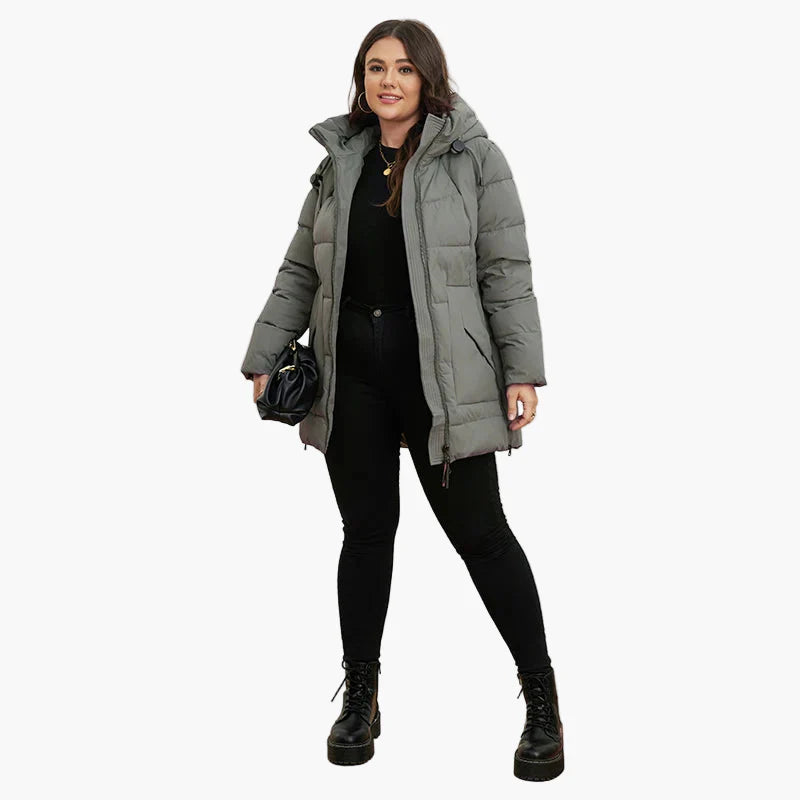 Manteau d'hiver matelassé à capuche pour femme, style moderne et confort quotidien
