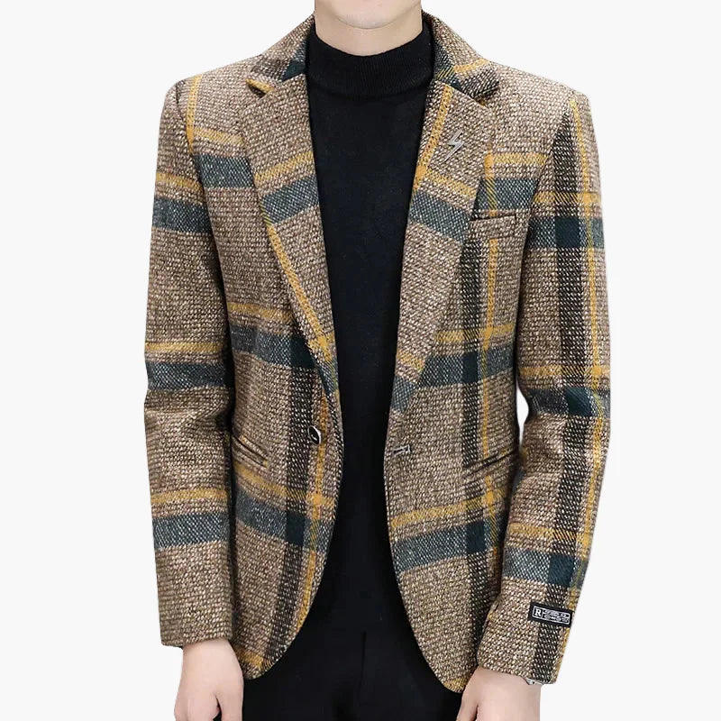 Blazer homme élégant à carreaux style moderne pour affaires et sorties