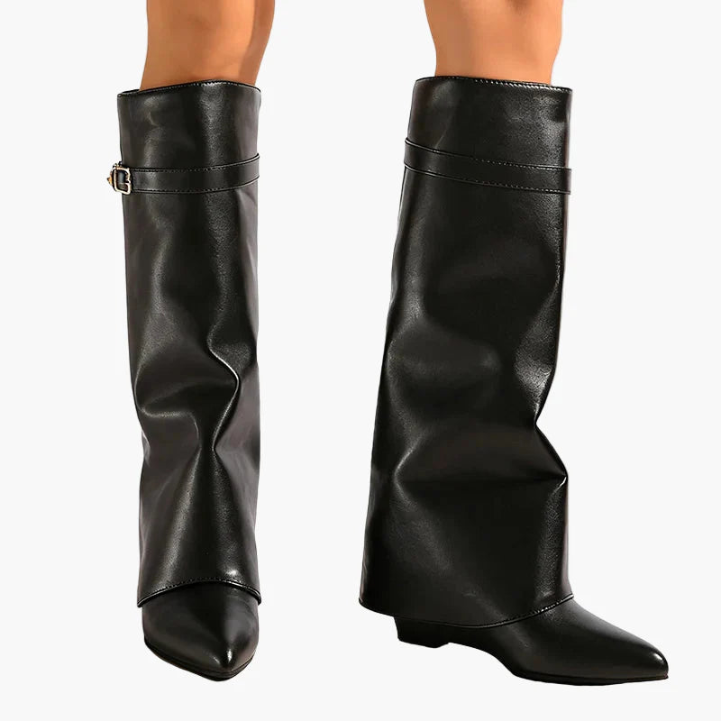 Bottes Femme Pointues à Talon Plat Style Moderne et Élégant