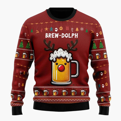 Pull de Noël Homme Style Humoristique Santa Beer - Idéal Fêtes et Cadeaux