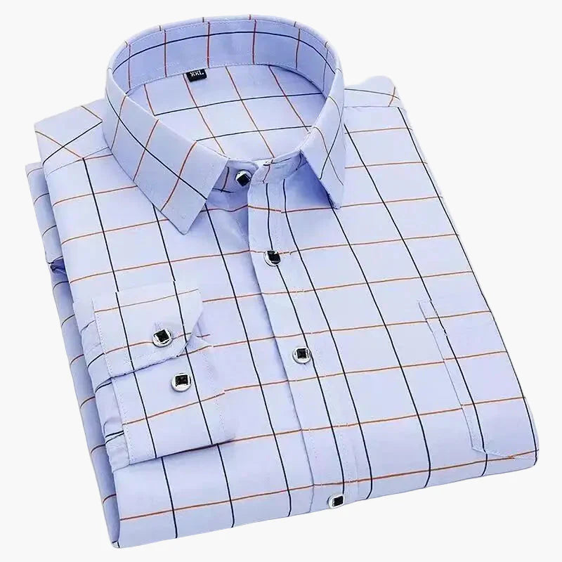Chemise homme élégante à rayures style business casual – manches longues, tendance urbaine