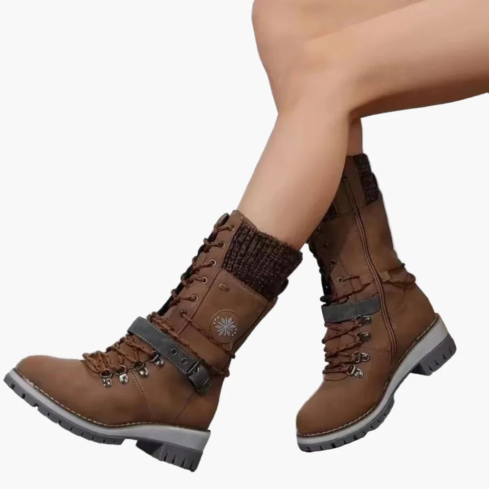 Bottes d’hiver montantes pour femme style randonnée urbaine