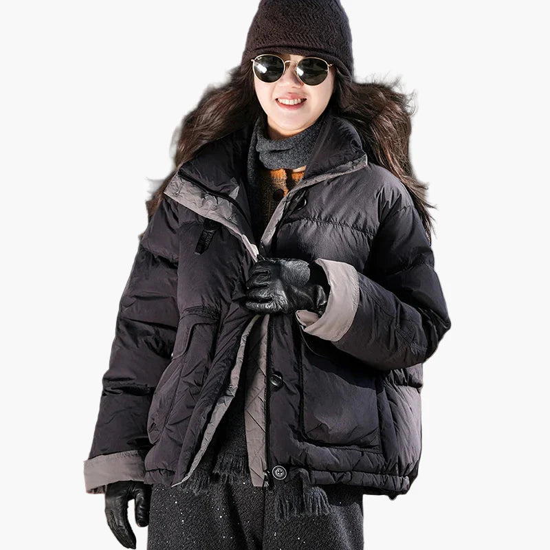 Doudoune Femme Style Urbain Hiver Décontracté Chaud pour Extérieur