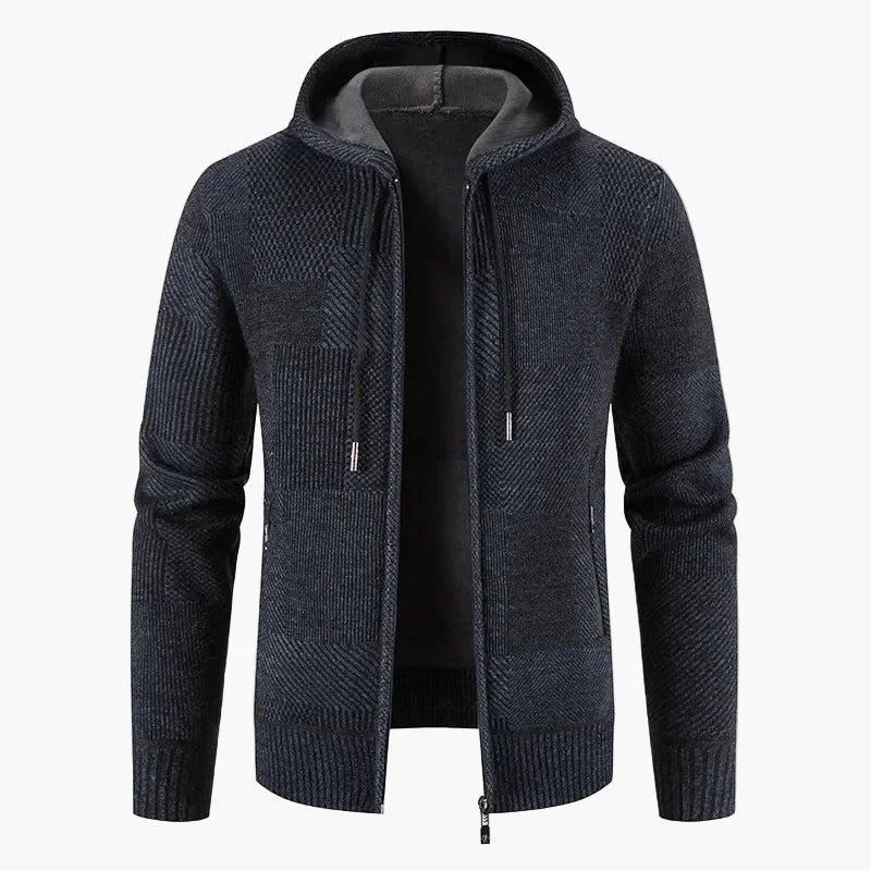 Veste à capuche zippée style pull pour homme – Élégance décontractée hiver