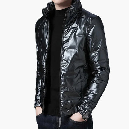 Blouson Homme Style Urbain Brillant pour Hiver et Automne