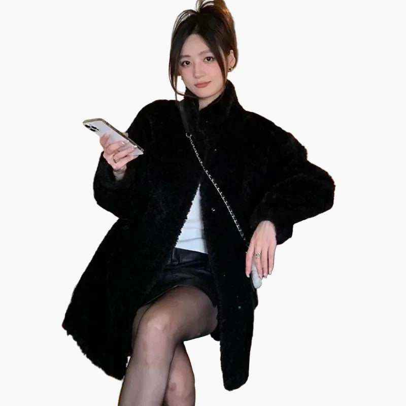 Manteau d'hiver femme style décontracté épais et chaud tendance urbaine