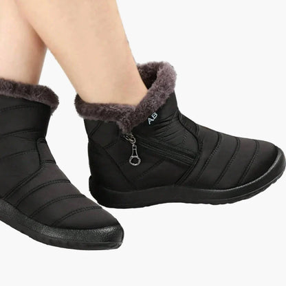 Bottes d'hiver imperméables pour femme style décontracté avec doublure chaude et fermeture éclair