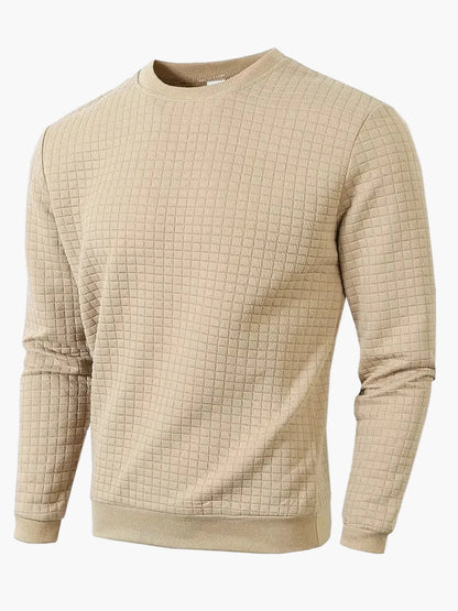 Sweat-shirt homme à motif quadrillé coupe décontractée pour style urbain et casual