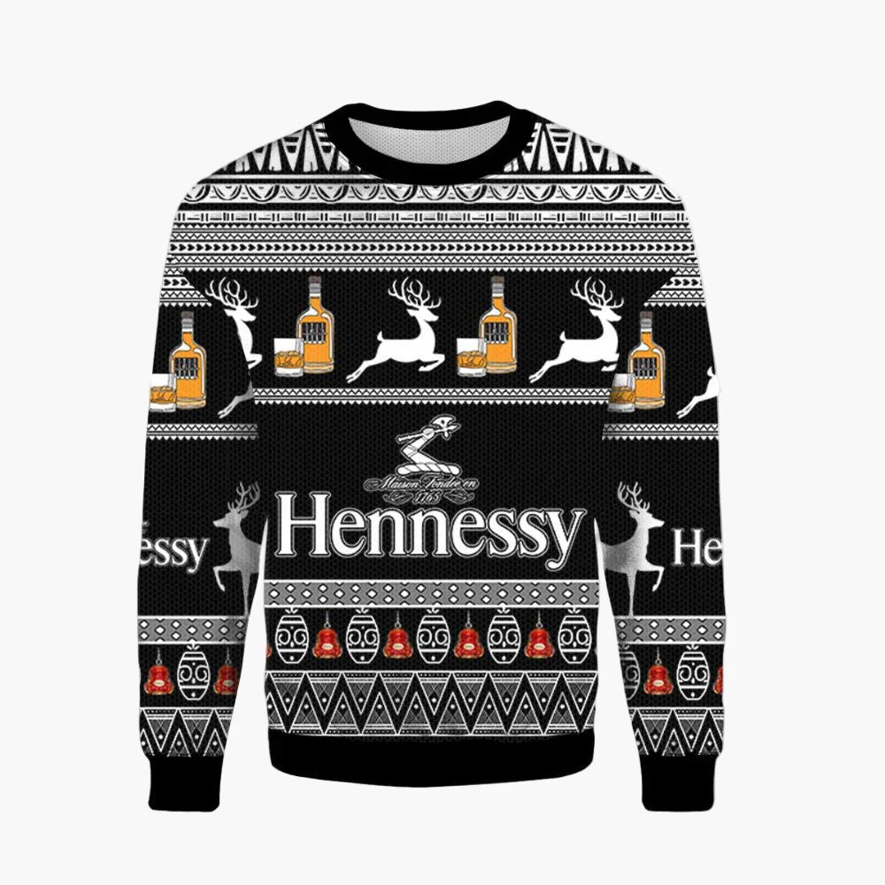 Pull de Noël homme style ugly sweater Jägermeister fête et cadeau original