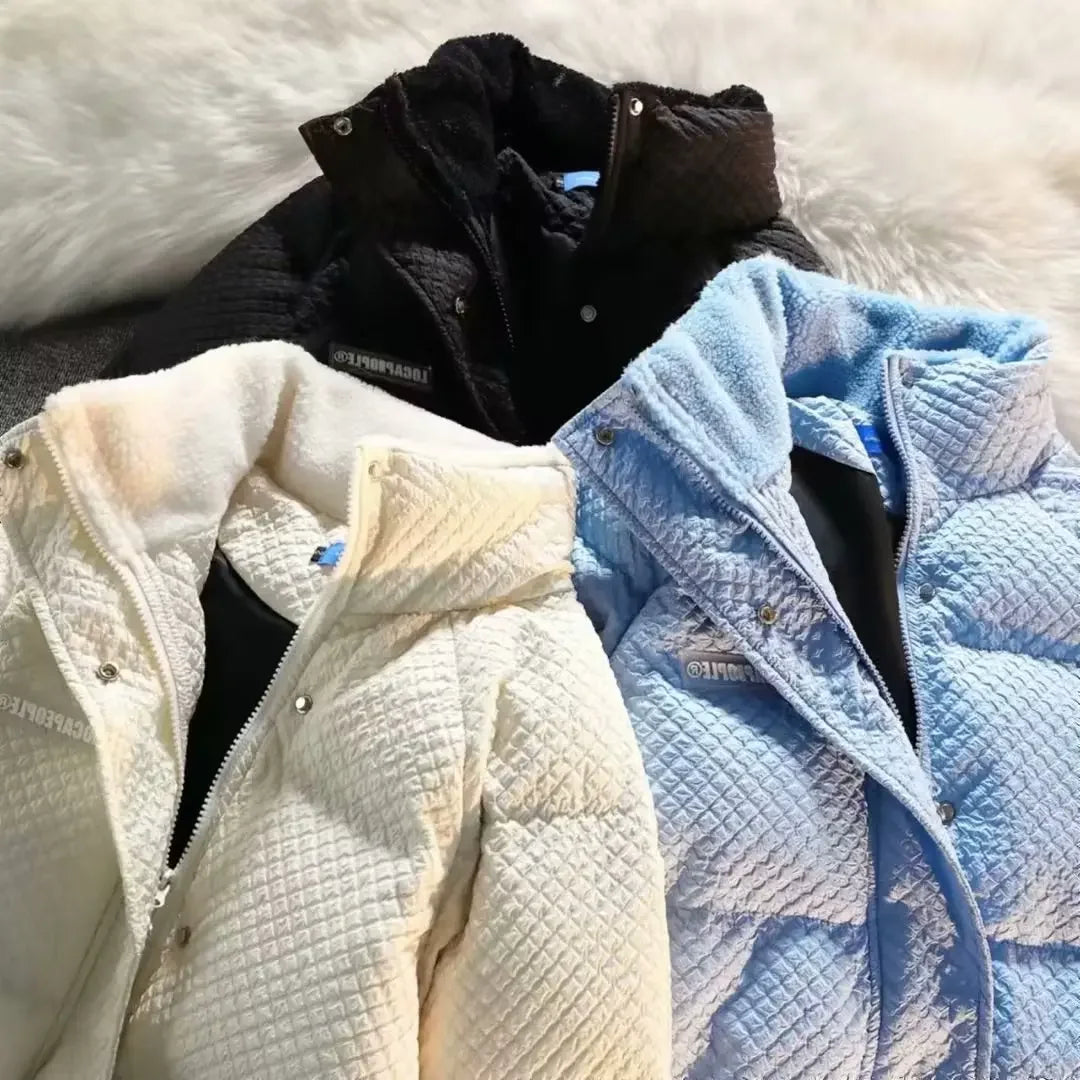 Doudoune décontractée unisexe à col montant style tendance pour l'hiver