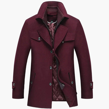 Manteau élégant à double col pour homme – Style urbain et raffiné pour l’hiver