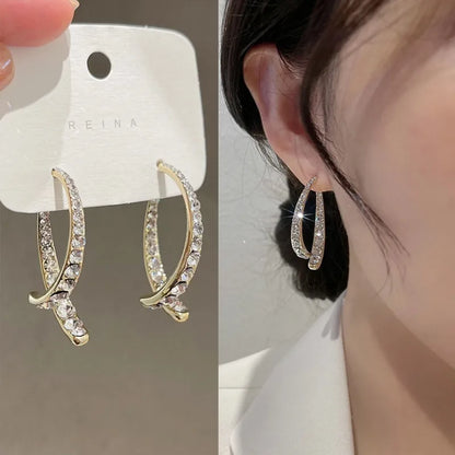 Jennifer – Boucles d'oreilles en zircon croix de luxe pour femmes