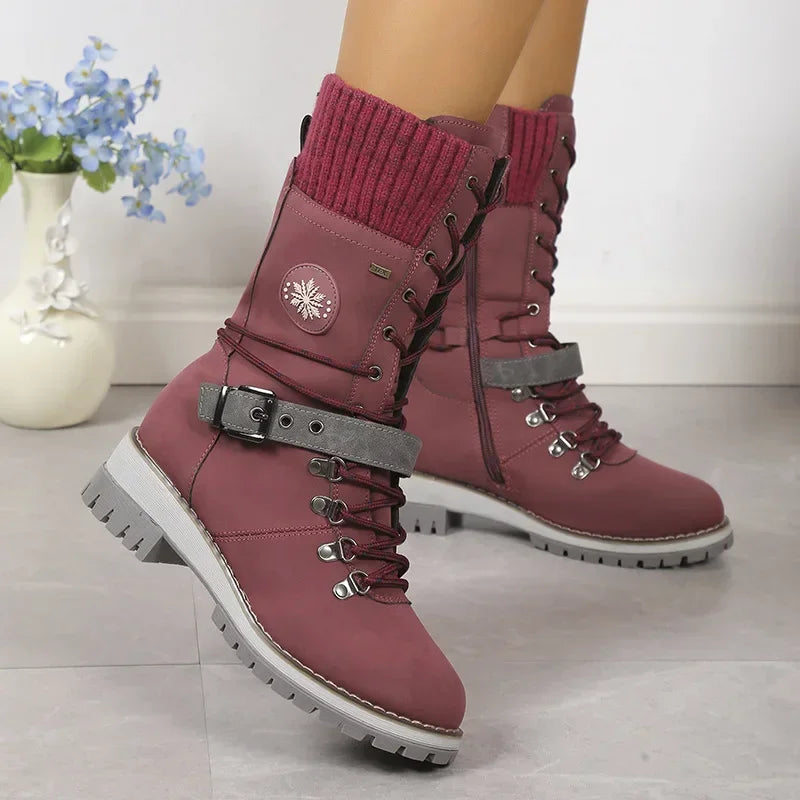 Phoebe – Bottes mi-mollet zippées pour femmes avec talon bloc