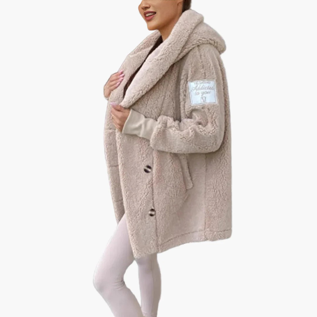 Manteau à capuche style peluche pour femme, tendance décontractée et élégante