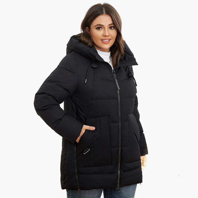 Manteau d'hiver matelassé à capuche pour femme, style moderne et confort quotidien