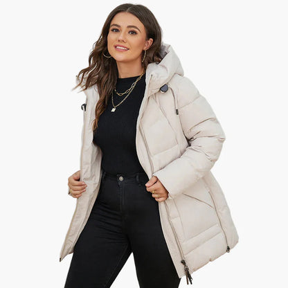 Manteau d'hiver matelassé à capuche pour femme, style moderne et confort quotidien