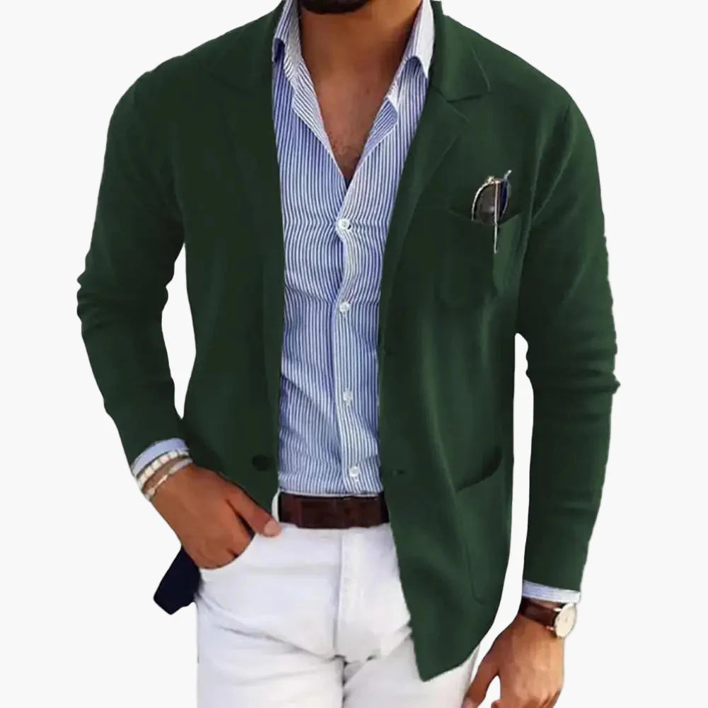 Veste Blazer Homme Élégant Décontracté à Revers, Manches Longues, Style Affaires et Casual