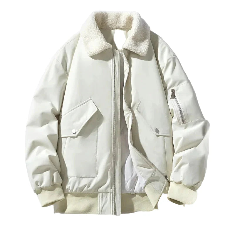 Veste homme style aviateur col sherpa tendance hiver chaud