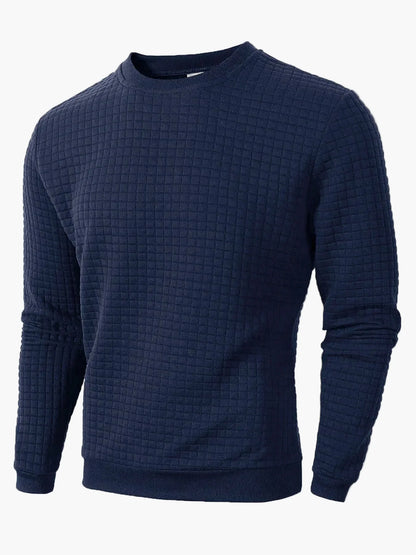 Sweat-shirt homme à motif quadrillé coupe décontractée pour style urbain et casual
