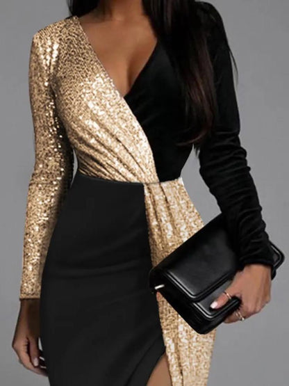 Diana – Robe avec Paillettes Dorées