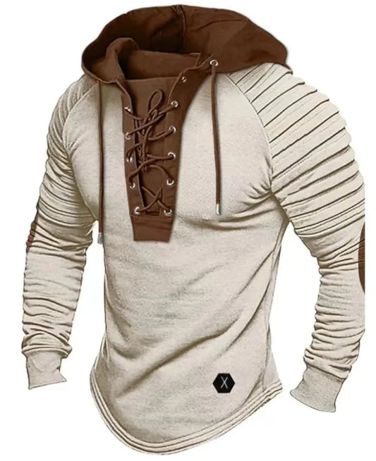 Adam – T-shirt à Capuche à Lacets pour Hommes - Design Ajusté