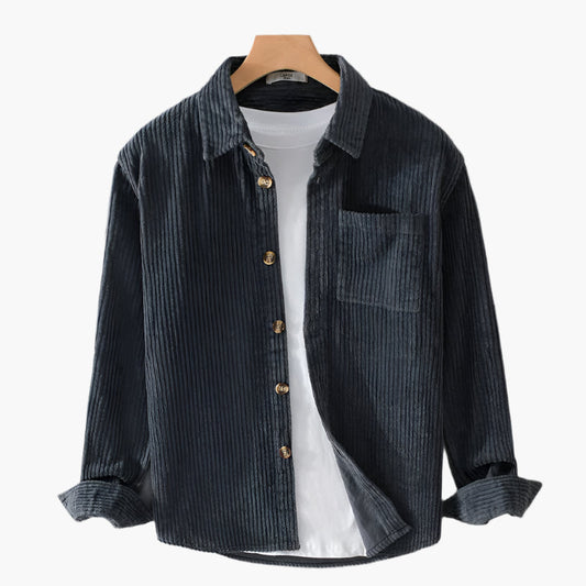 Chemise en velours côtelé style décontracté pour homme – idéale pour le quotidien et les loisirs