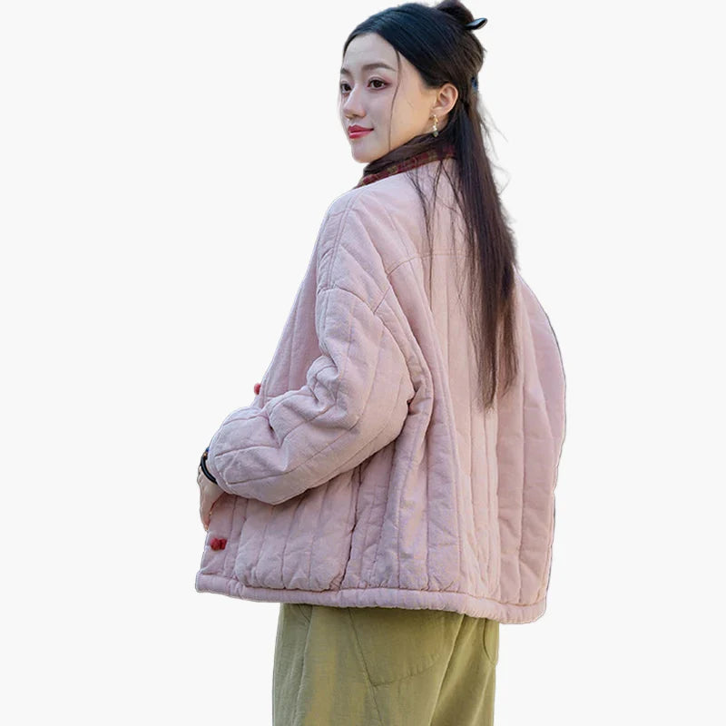 Veste matelassée décontractée pour femme style vintage automne hiver