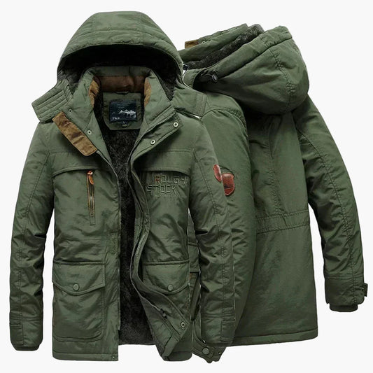 Veste d'hiver à capuche style militaire pour homme – Coupe décontractée, idéale pour le plein air et l'aventure