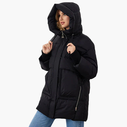 Manteau doudoune femme style urbain chaud pour l'hiver - coupe décontractée avec capuche
