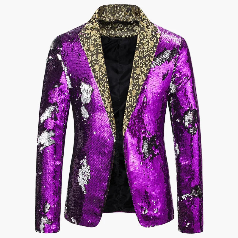 Veste de soirée homme style luxe à paillettes pour événements festifs et spectacles