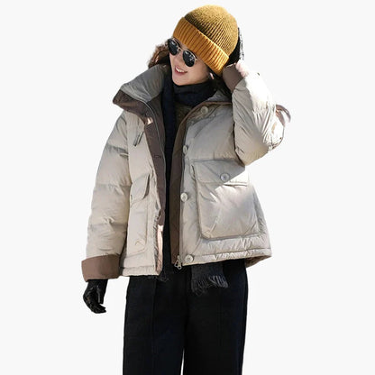 Doudoune Femme Style Urbain Hiver Décontracté Chaud pour Extérieur