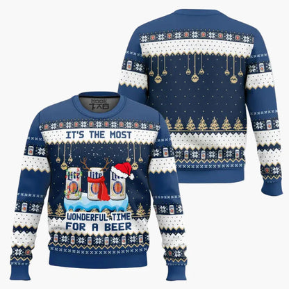 Pull de Noël homme style ugly sweater humour bière, fête et détente
