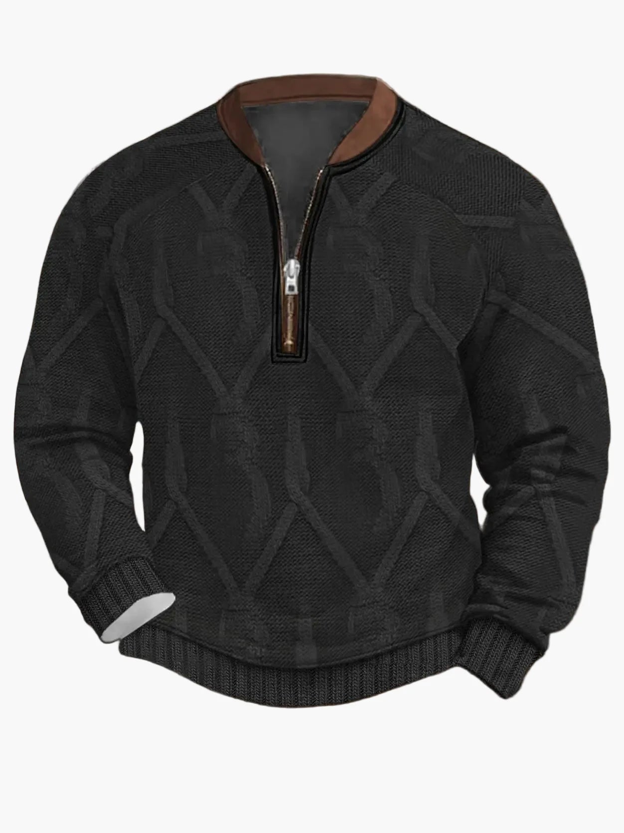 Sweat-shirt homme demi-zip style urbain tendance pour printemps et automne