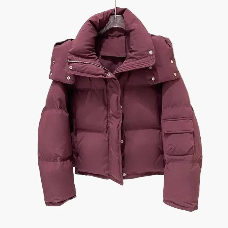 Veste doudoune courte épaisse femme style urbain hiver