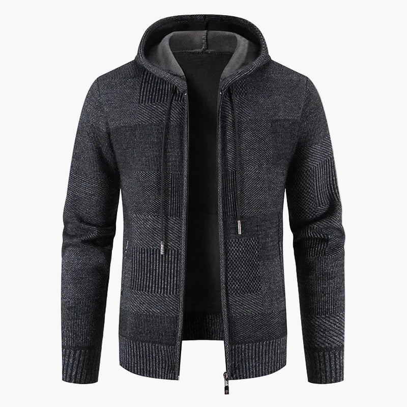 Veste à capuche zippée style pull pour homme – Élégance décontractée hiver