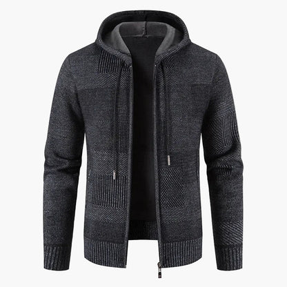 Veste à capuche zippée style pull pour homme – Élégance décontractée hiver