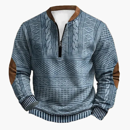Pull décontracté à col zippé style tricot pour homme – Look moderne pour l’automne et l’hiver