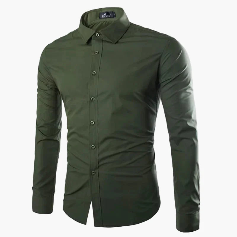 Chemise Homme Élégante Manches Longues Slim Fit pour Affaires et Loisirs